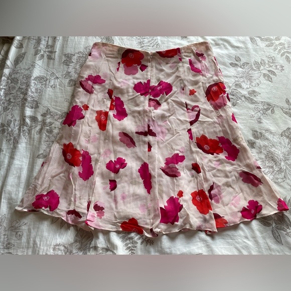 Express Y2K Silk Pink Floral Mini Slip Skirt 4 Fairy Balletcore Feminine Dainty - Picture 5 of 9